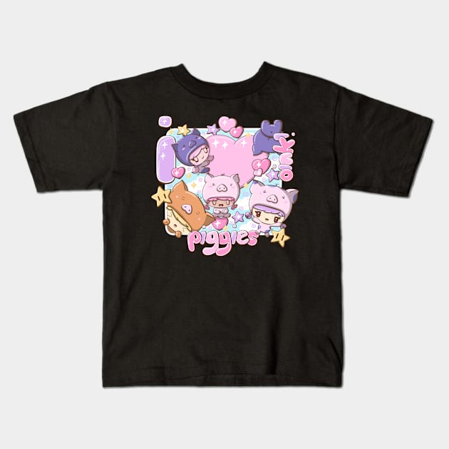 I love piggies Kids T-Shirt by studiomogwai